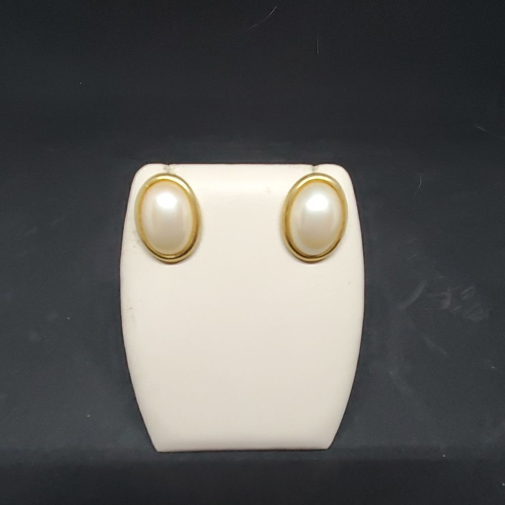 Trifari Faux Pearl Earrings